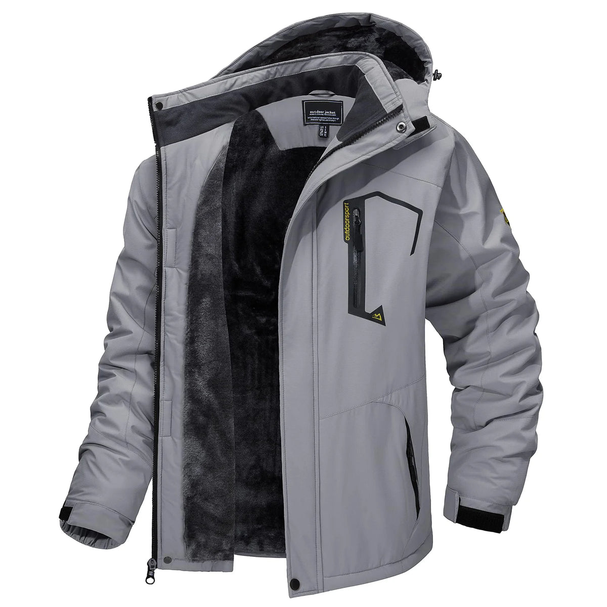 TACVASEN Mens Winter Parka Jackets Waterproof Fleece Lined Warm Ski Coats Outdoor Fishing Padded Jackets With Multiple Pockets