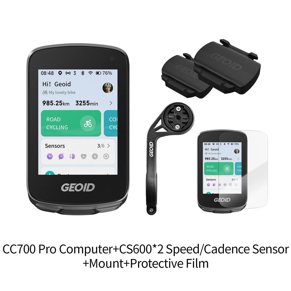 GEOID CC700 Pro Bicycle Computer 2.8-Inch Touchscreen GPS Bike Speedometer Global Map Navigation Cycling Odometer for Strava