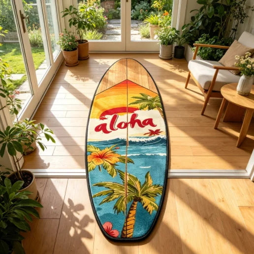 Surfboard Shape Bedside Floor Mat Creativity Carpets for Living Room Thick Plush Bedroom Decor Carpet Fluffy Soft Cloakroom Rug