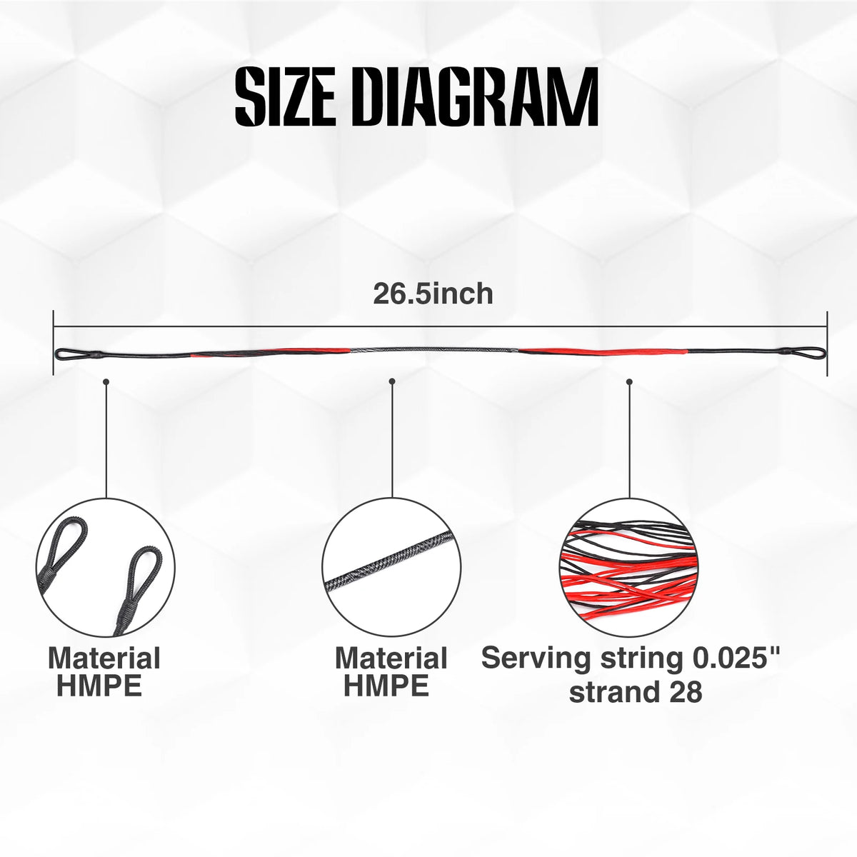 Archery Bowstring Crossbow String Replacement String Hmpe 1600d Bowstring Material For Adder Ek R9 And Others Red/green