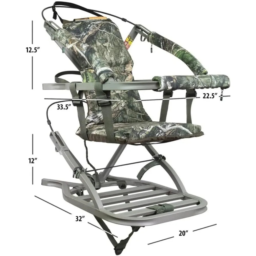 Lightweight Compact Hunting Climbing Treestand for Adults with Mossy Oak Camo