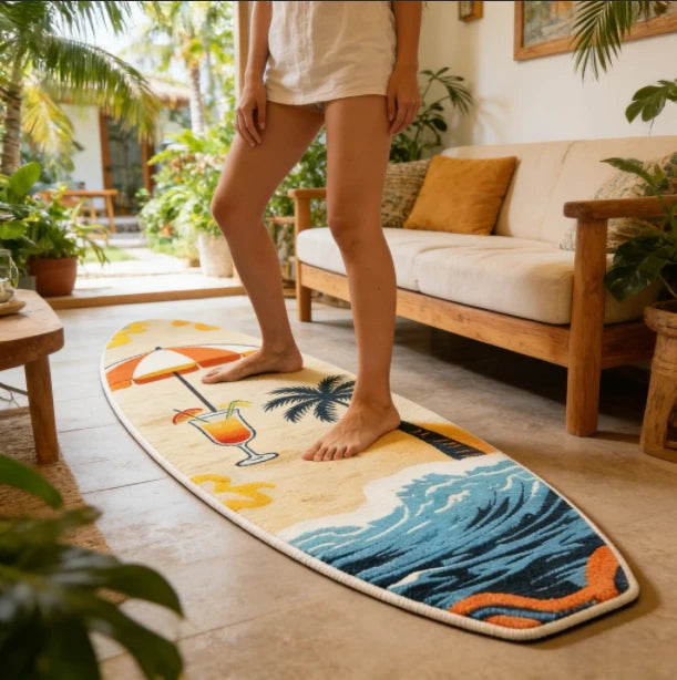 Surfboard Shape Bedside Floor Mat Creativity Carpets for Living Room Thick Plush Bedroom Decor Carpet Fluffy Soft Cloakroom Rug