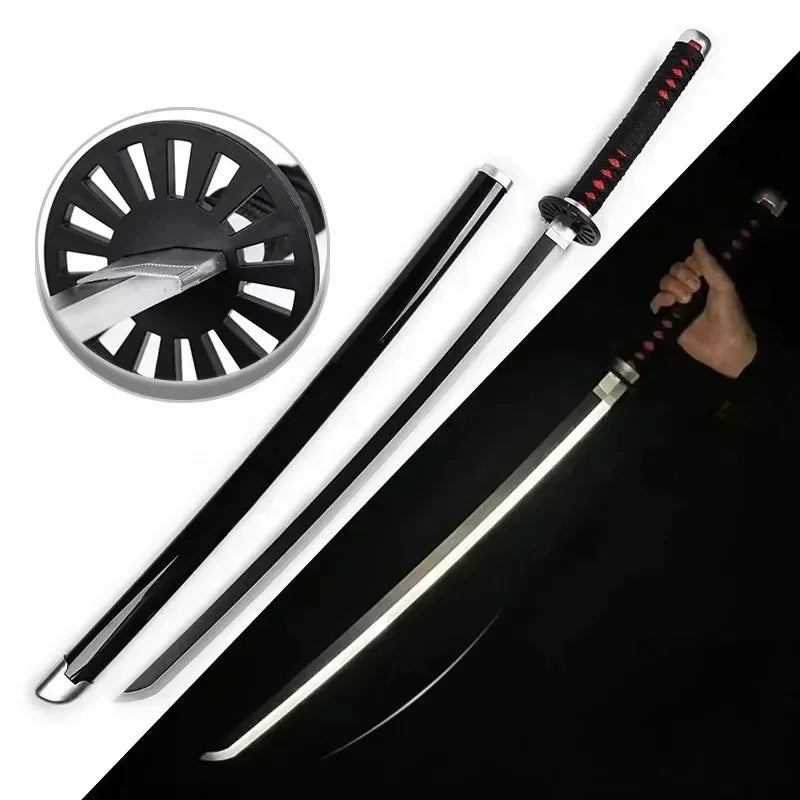 Demon Slayer Glow Katana Set LED Sword Sabre Blade Ninja Knife Safe Unsharpened Decorative Cosplay Display Photo Prop