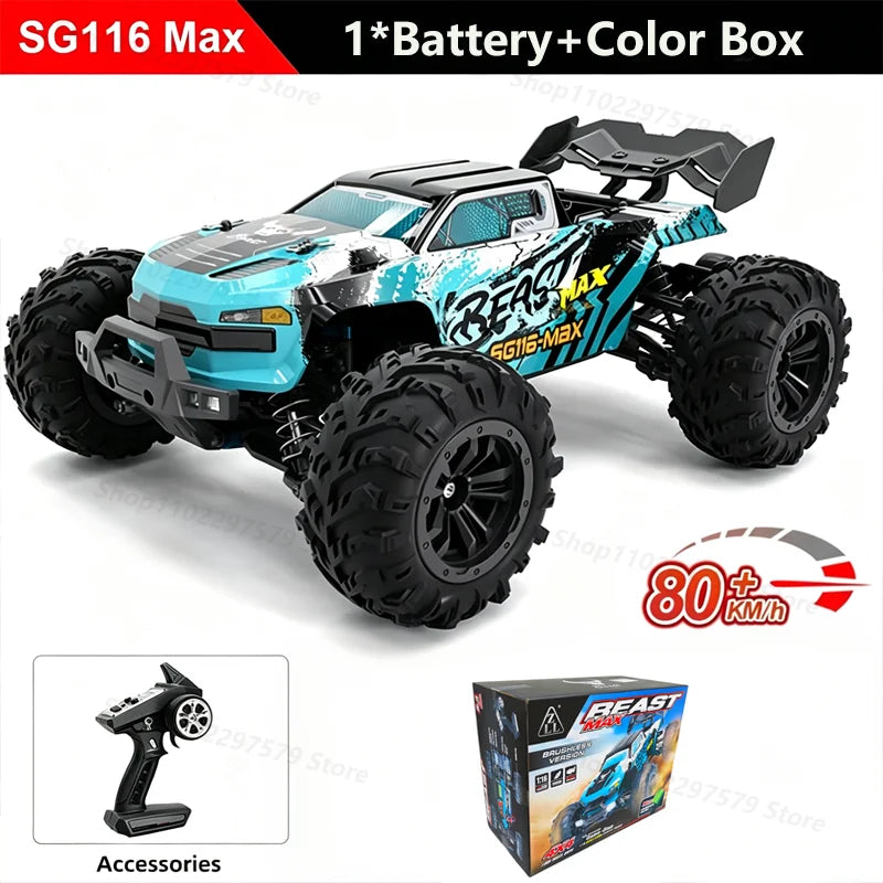 SG116PRO/MAX Remote Control Car 1:16 Scale Brushless Off-Road Drift Vehicle 80KM/H Four-Wheel Drive Racing RC Car For Kids Adult