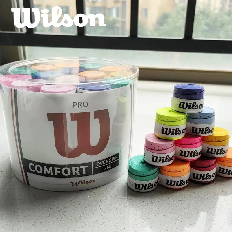 15/30pcs WILSON Original Overgrip Anti Slip Tennis Racket Sweatband Grips Padel Shock Absorption Grip Tape Training Accessories