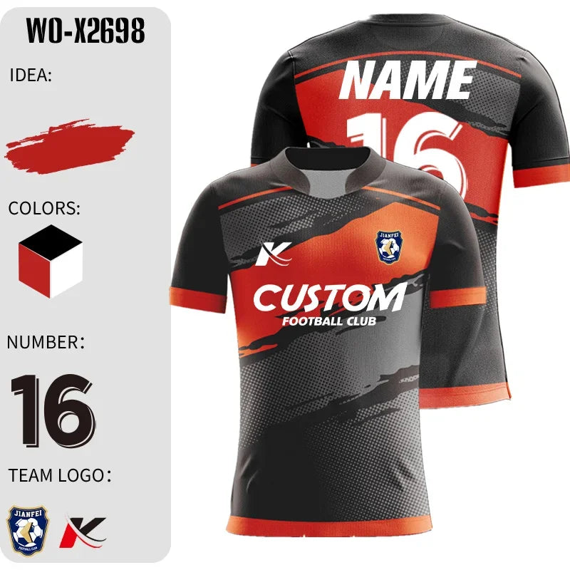 Personalized Sublimation Custom Plus Big Size Soccer Uniforms Football Jerseys Teams Stitched Mens Sets With Embroidered Logo