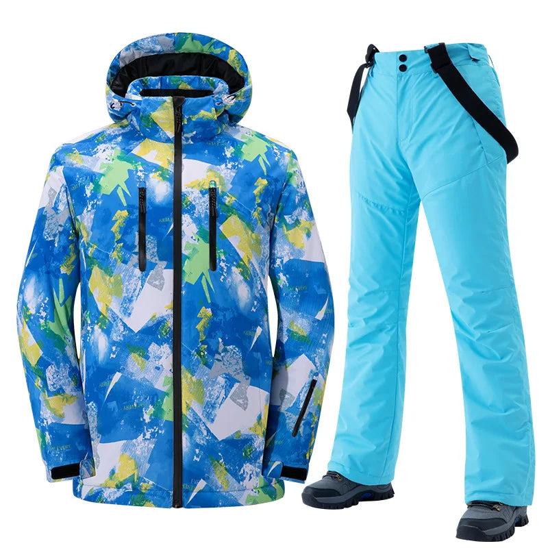 New Ski Suit Men Women Skiing and Snowboarding Sets Outdoor Warm Waterproof Windproof Jacket+Pants Male Female Winter Snow Suit
