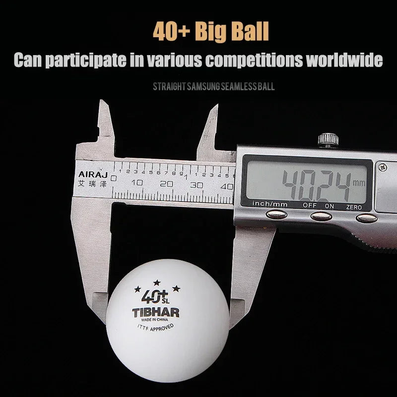 TIBHAR 3-Star Seamless Ping Pong Balls 40+ New Plastic ITTF Approved Professional Table Tennis Ball for Training Competitions
