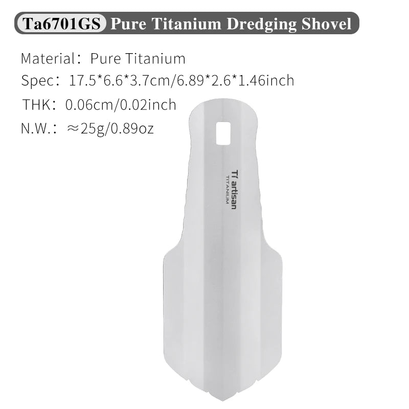 Tiartisan Titanium Corrosion-resistant Garden Hand Shovel Outdoor Camping Hiking Backpacking Mini Ultralight Portable Trowel