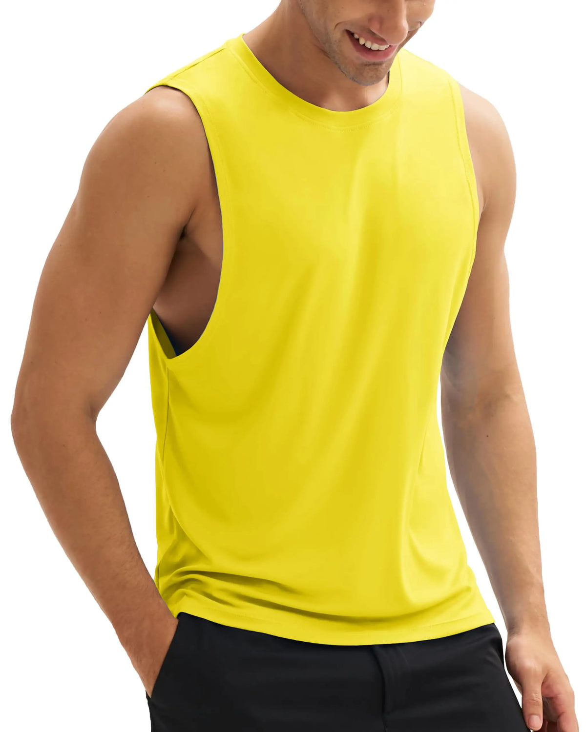 TACVASEN Summer Workout Tank Tops Mens Quick Dry Lightweight Sleeveless Shirts Gym Bodybuilding Muscle Tee Shirt Running Tee