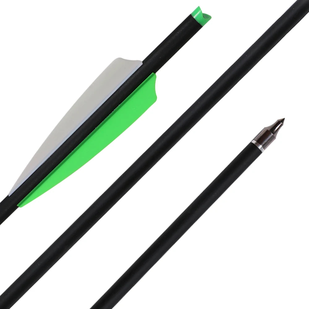 20 ", 22" Crossbow Arrows Bolts with Removable Tip Mixed Carbon Diameter 8.8mm  Archery Hunting Shooting, Green White,