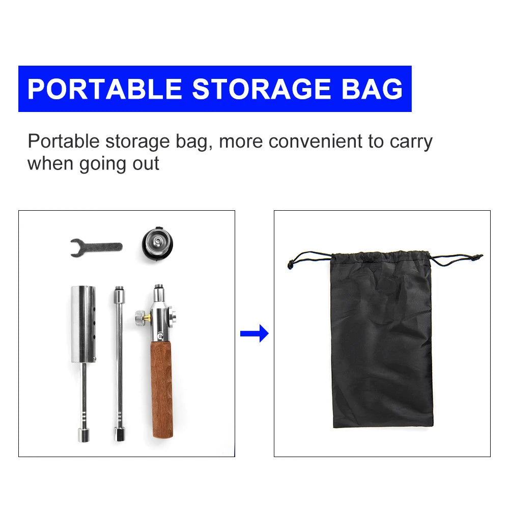 Widesea Long Handle Flamethrower Detachable Stainless Steel Portable Camping Torch Easy to Carry for Outdoor Fire Starting BBQ C