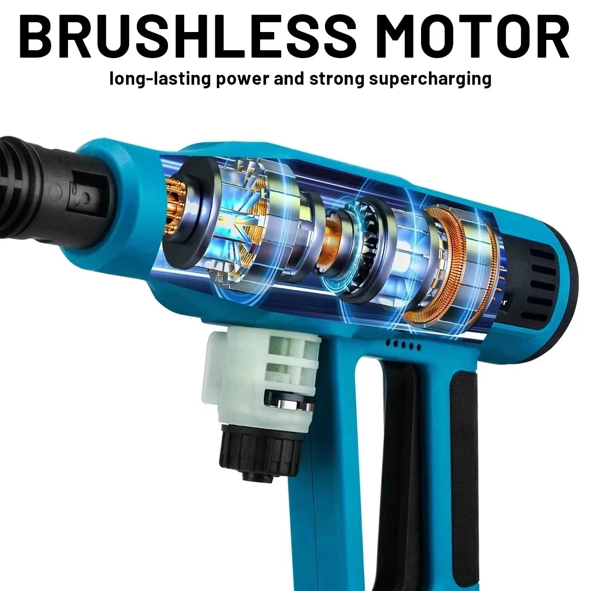 Gisam 250Bar Brushless Electric High Pressure Washer Gun 4Gear Power Home Car Washing Water Spray Gun for Makita 18V Battery Pin