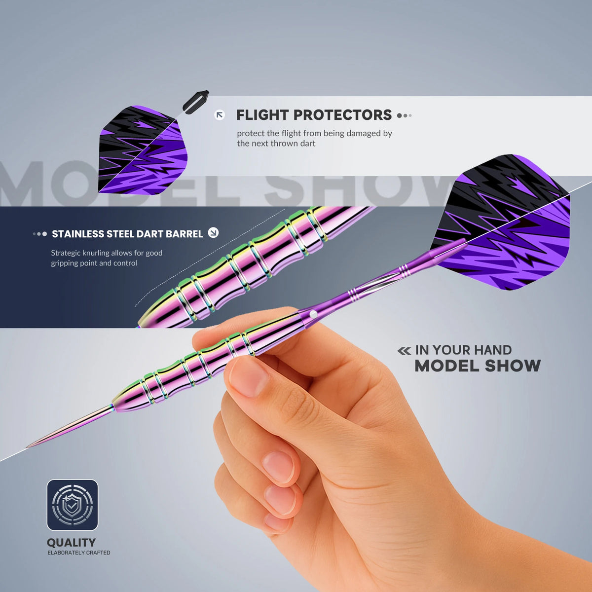 Professional 3-Piece Stainless Steel Dart Set (Includes Colorful Dart Barrels and Free Accessories), Suitable for Daily Practice, Competitive Games, Christmas Gifts, and Halloween Party Entertainment.