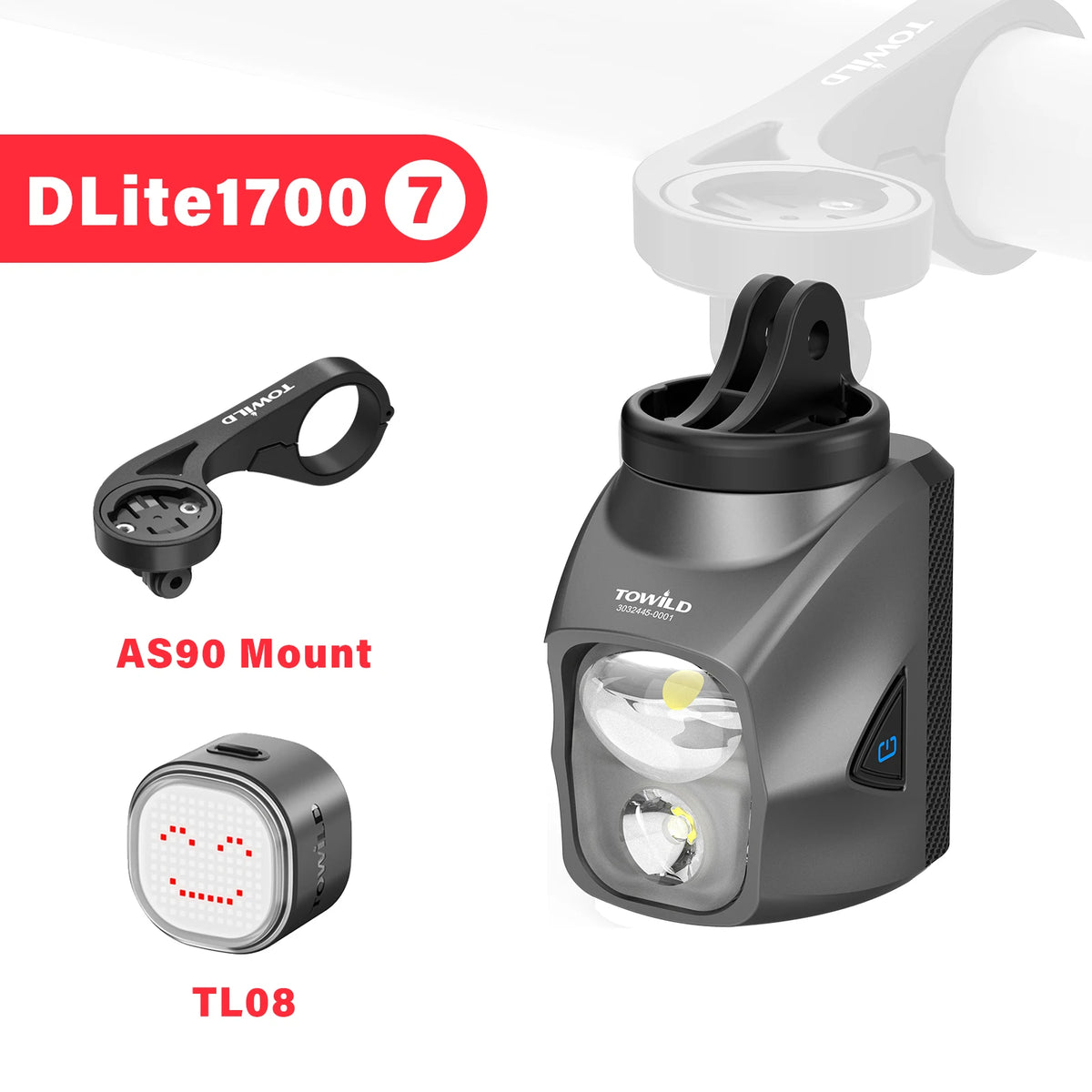 TOWILD DL1200S/DL1700 Bicycle Light With Cut-Off Line Beam1900LM Rechargeable Bike Front Light Power Bank Mtb Cycling Headlights