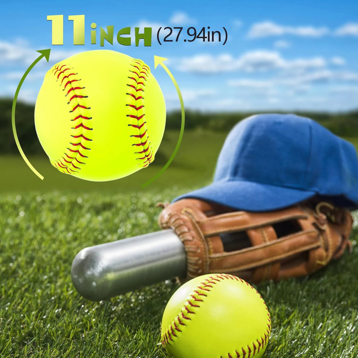 11 Inch Bucket of 16 Softballs - Training Fastpitch Softballs for Girls - Solid Cork Center - Premium Durability (Bucket Packaging)