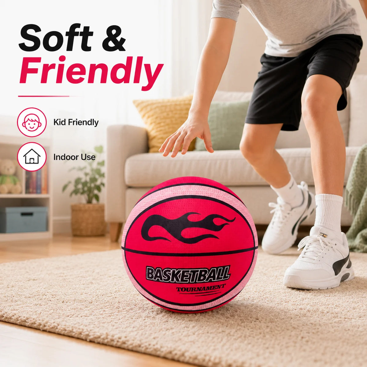 Soft Cloth Cover Indoor Basketball Training Ball Quiet Practice Ball for Kids Adults Home Apartment