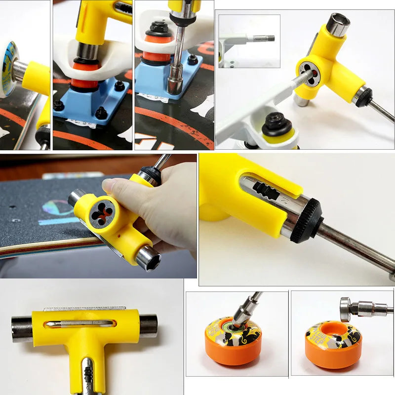 Skateboard T-tool Combination Skateboard Tool Die Sleeve Buckle Portable Into Semi-Automatic Multi-Functional Disassembly