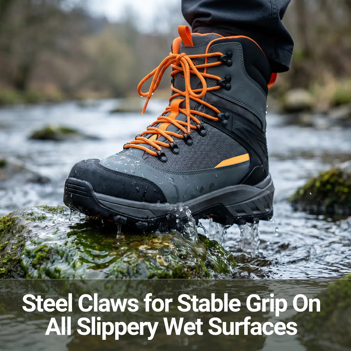8Fans Wading Boots with Terrain Grip Outsole, Lightweight Wading Shoes,Fishing Boot
