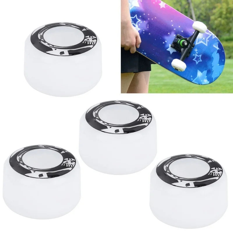 4Pcs/Set High Elasticity PU Fish Board Skateboard Wheels Replacement Accessorieswhite With Pattern