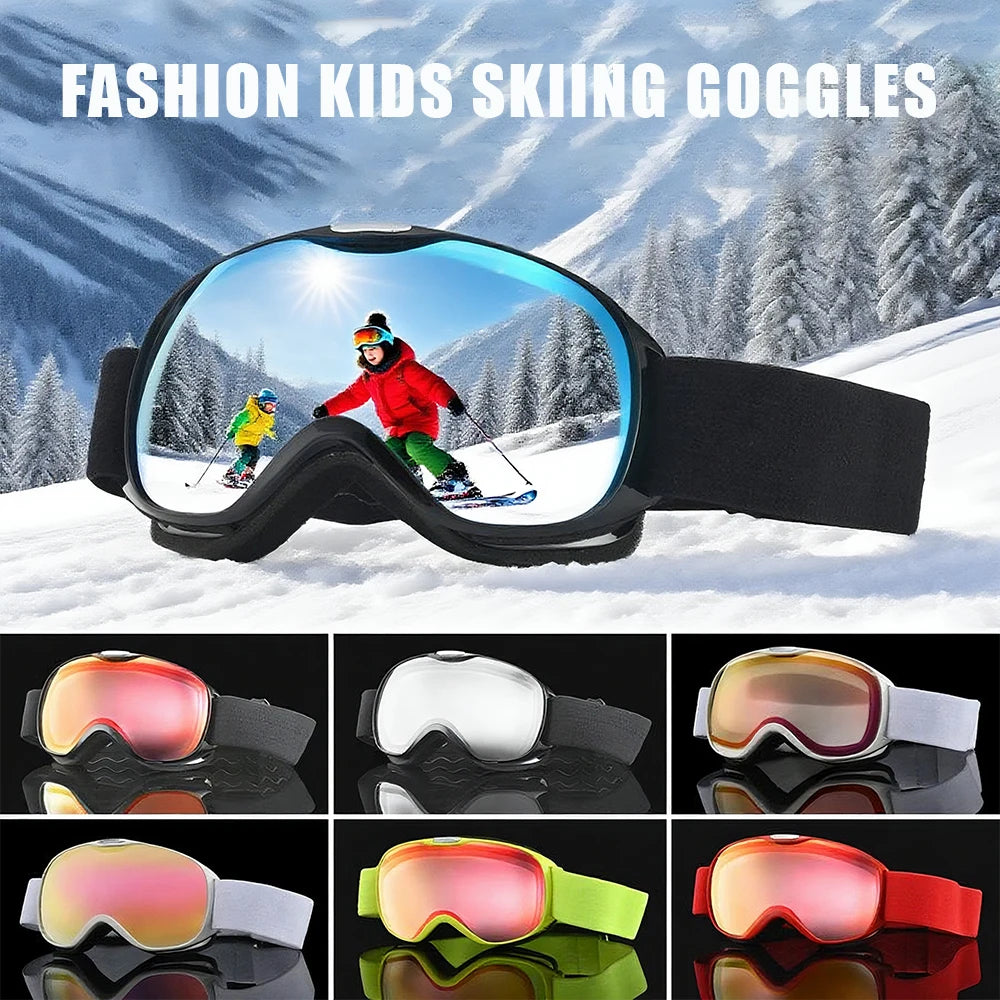 JSJM New Photochromic Kids Ski Goggles Anti-fog Children Snowboard Goggles Double UV400 Skiing Mask Glasses Outdoor Snow Eyewear