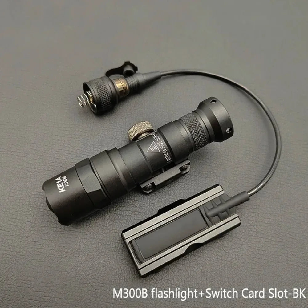 M300B M600B Upgrade Tactical LED Flashlight Gun Light Scout Strobe Fit 20mm Rail with Switch for Outdoor Hunting