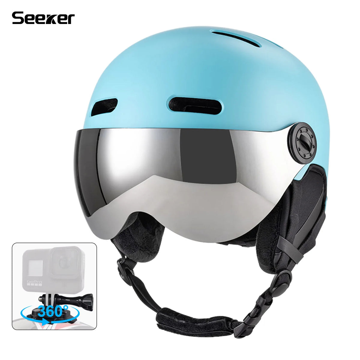 Seeker ski helmet is lightweight, impact-resistant, winter men's and women's snowmobile skateboard outdoor sports helmet