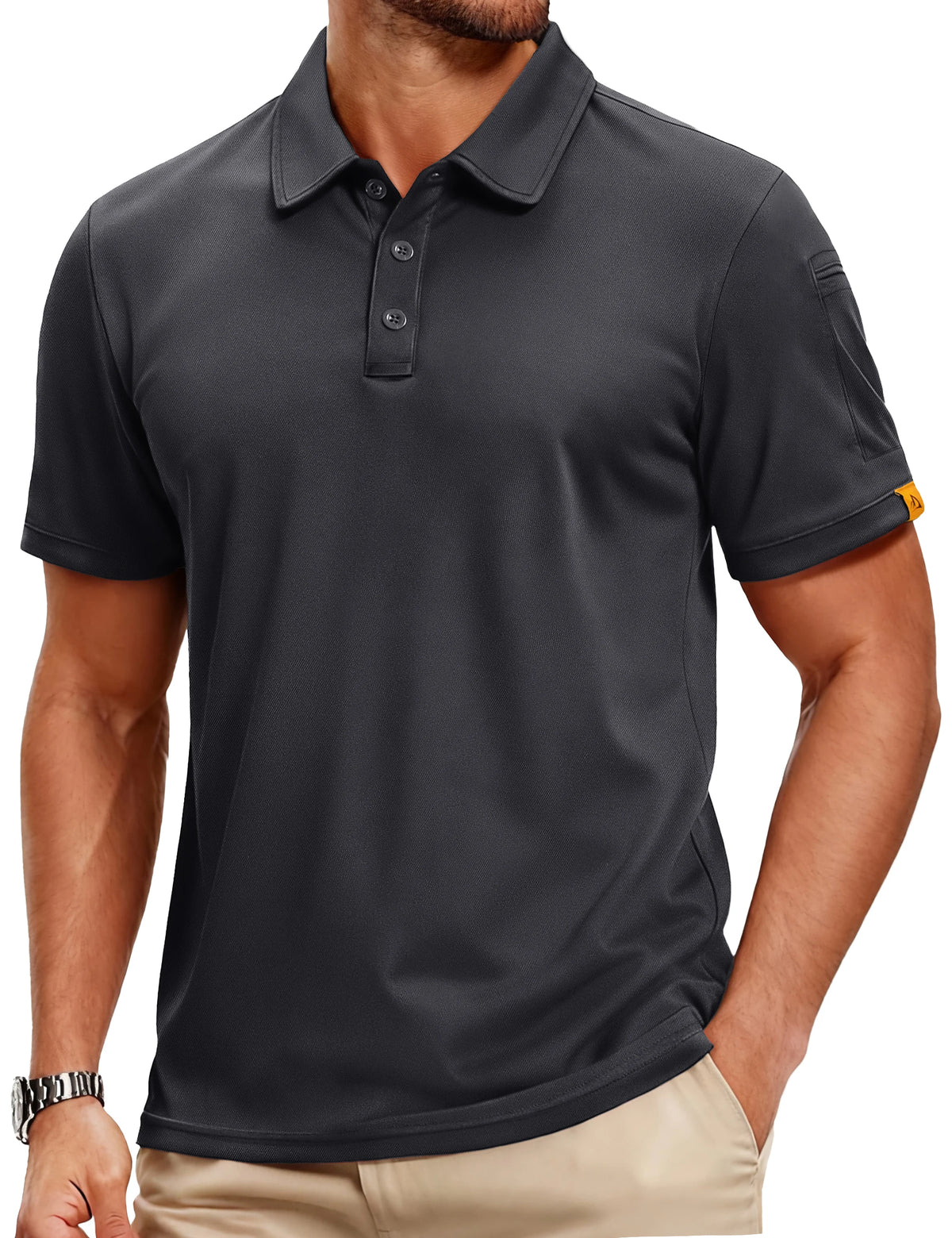 TACVASEN Men's Polo Shirts Short Sleeve Golf Collared Moisture Wicking Athletic Performance Casual UPF 50+ Polos Lightweight