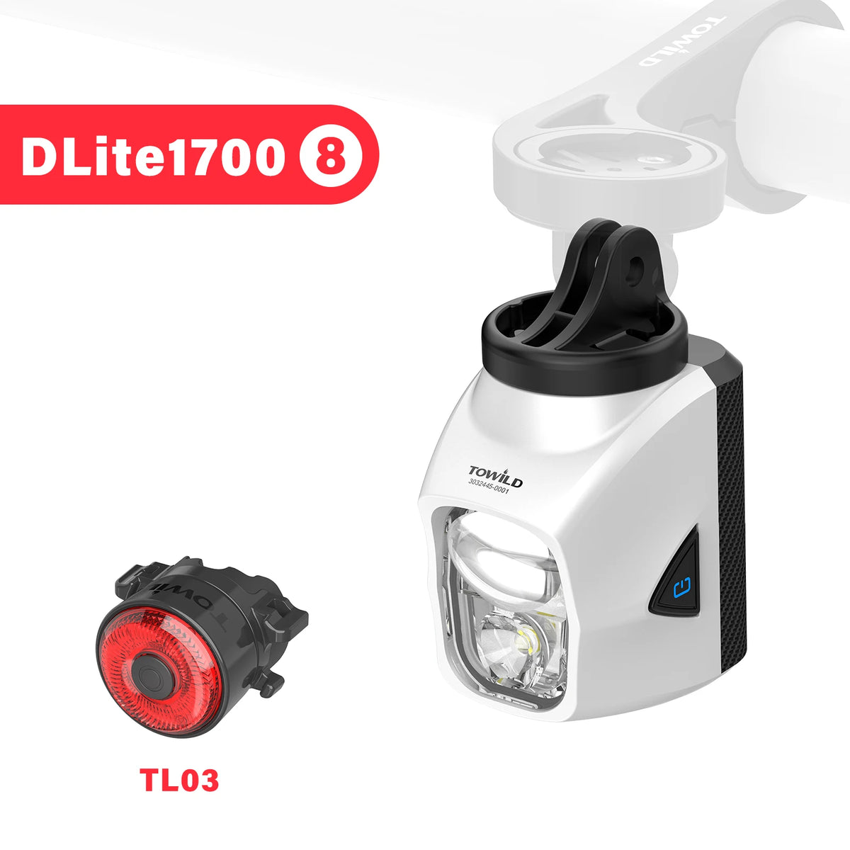 TOWILD DL1200S/DL1700 Bicycle Light With Cut-Off Line Beam1900LM Rechargeable Bike Front Light Power Bank Mtb Cycling Headlights