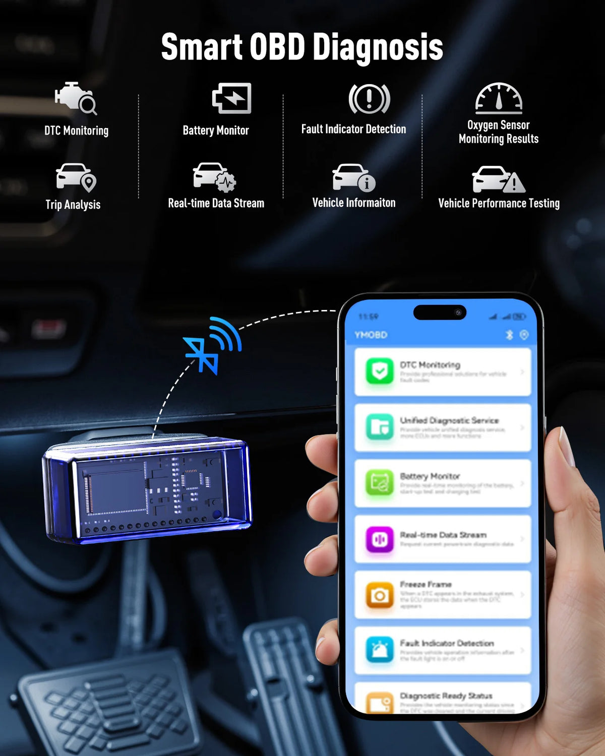 UTRAI All-in-One 7000A Car Jump Starter with Air Compressor &  OBD Diagnosis & Outdoor Camping Lights Emergency Boosters