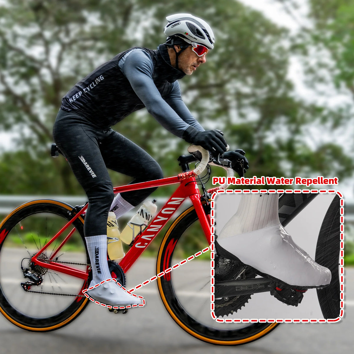 DAREVIE AERO Cycling Shoes Cover Anti-Slip Waterproof Aero Overshoes Cycling Windproof Aero Bike Shoes Cover Bicycle Accessories