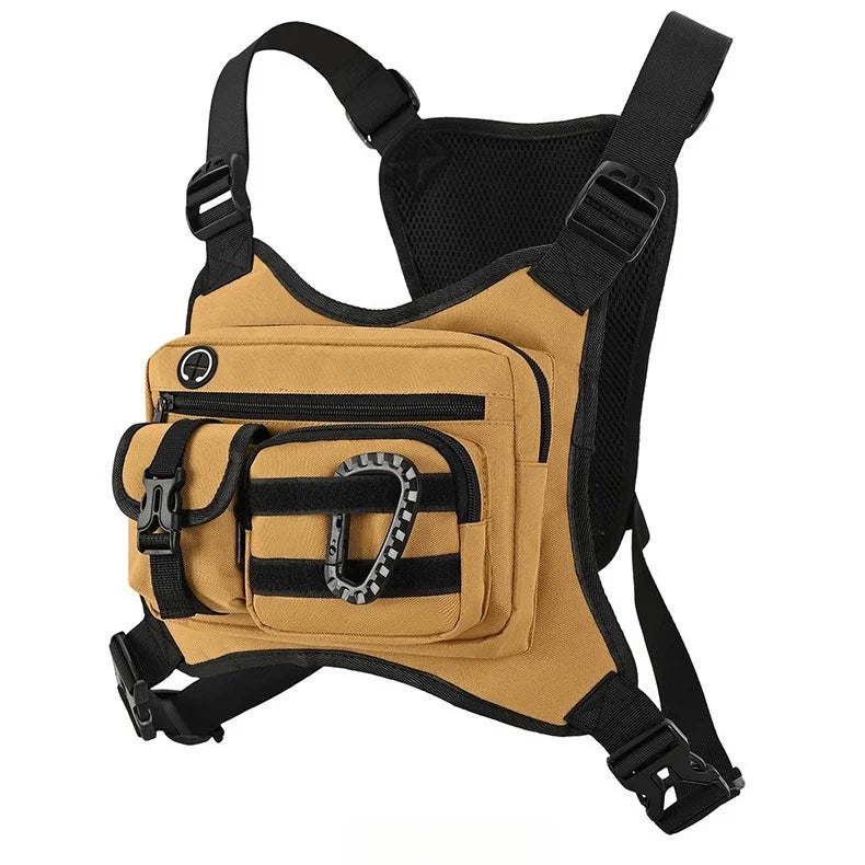 Tactical Function Men's Breast Bag, Outdoor Riding Multi-function Vest Bag, Waterproof and Wear-resistant Camping Equipment