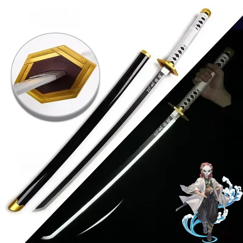 104cm Bright Katana LED Light Sword Kimetsu No Yaiba Anime Cosplay Prop Real Size Japanese Katana Samurai Sabre Demon Slayer