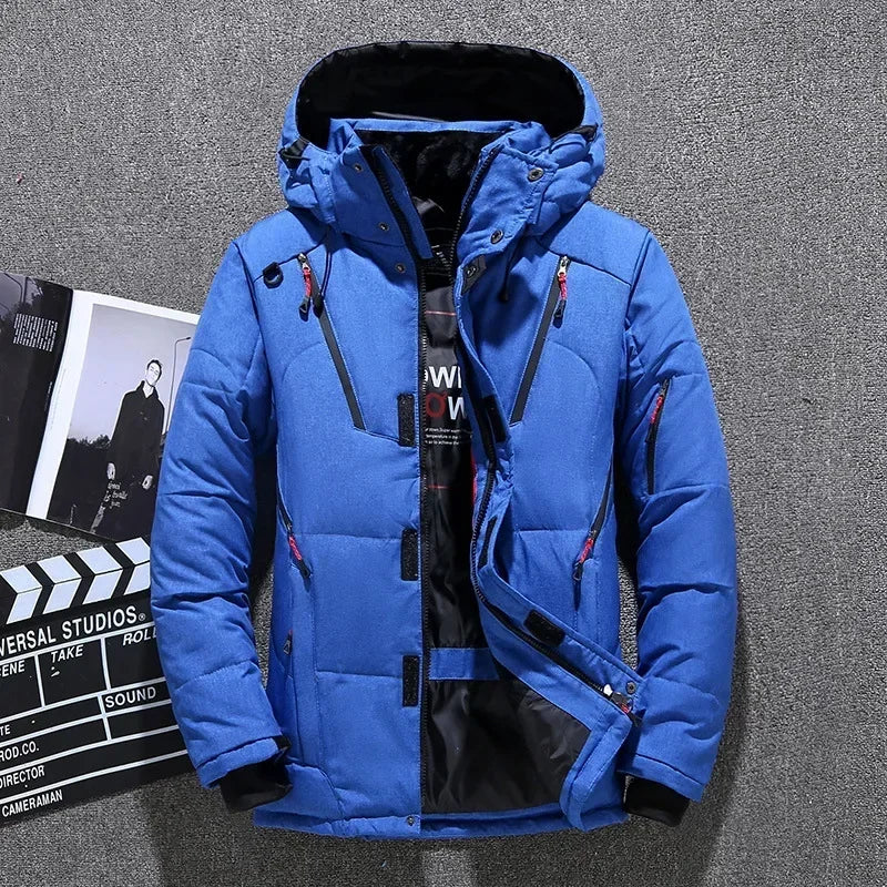 New Thermal Winter Skiing Down Jacket Ski Suit Men Snowboard Bibs Pants Warm Set Male Snowmobile Clothing For Wear Overalls