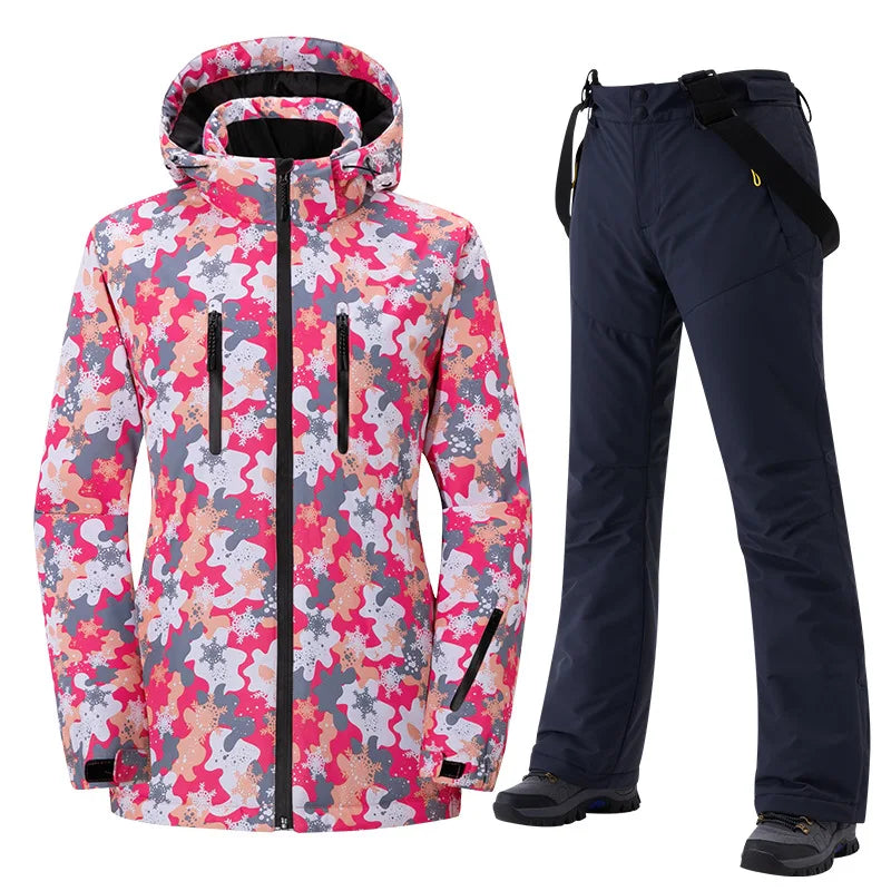 New Ski Suit Men Women Skiing and Snowboarding Sets Outdoor Warm Waterproof Windproof Jacket+Pants Male Female Winter Snow Suit