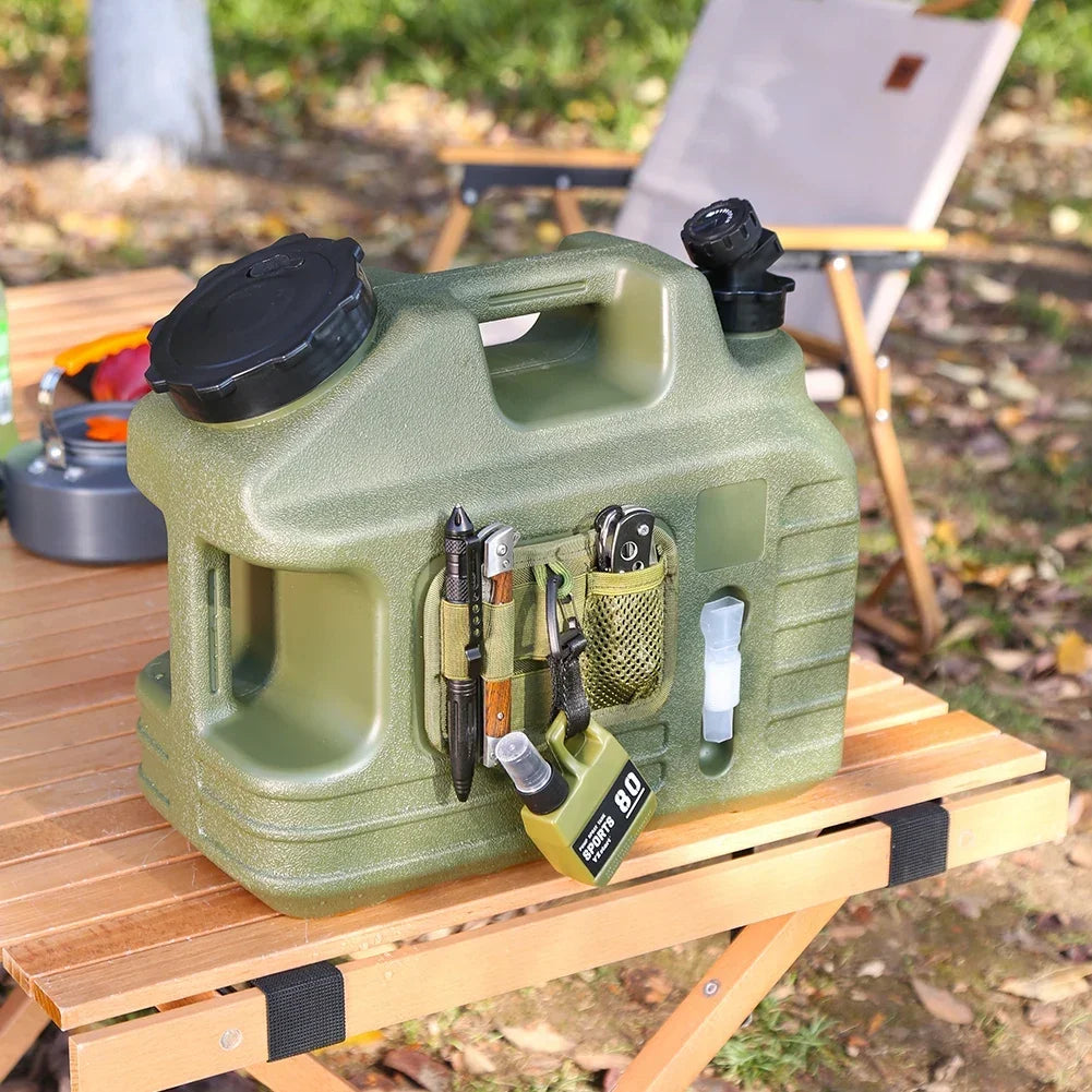 5/11/12/13L Outdoor Water Bucket Large-Capacity Portable Camping Jugs with Faucet for Picnic Hiking Driving Water Tank Container