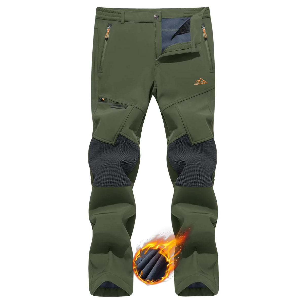 TACVASEN Winter Thicken Fleece Hiking Pants Men Warm Thermal Pants Windproof Outdoor Fishing Camping Mountain Ski Pants Trousers
