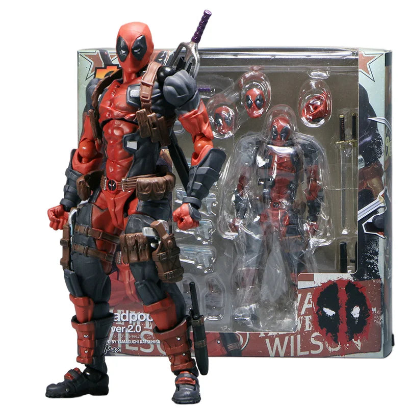 AMAZING YAMAGUCHI Deadpool 2.0 Grey Action Figure Mutants Joint Movable KAIYODO Wade SHF Model Movie Toys  Gift