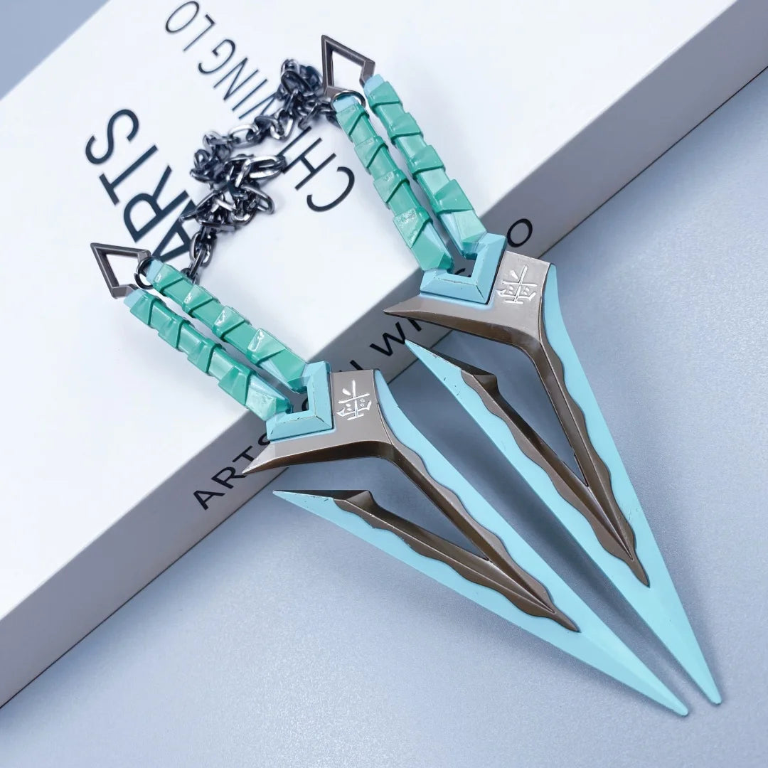 6/8.6inch Valorant Ninja Star Metal Small Sword Anime Cosplay Prop Ninja Kunai Japanese Safe Unsharpened Display Collection Gift