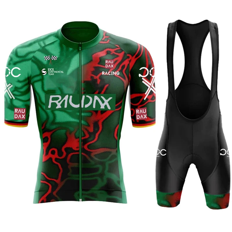 2025 RAUDAX New Men's Cycling Set Road Bicycle Breathable Cycling Suit Bib Shorts Cycling Set Summer Cycling Team Training Suit