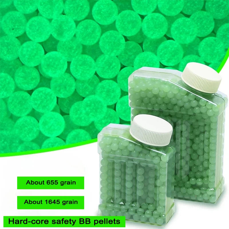 2O--Fluorescent 6mm Airsoft BBs Bullets 0.12g BB Strikeball Rifle Gun Plastic BB Balls Glow in the Dark BB Pellets