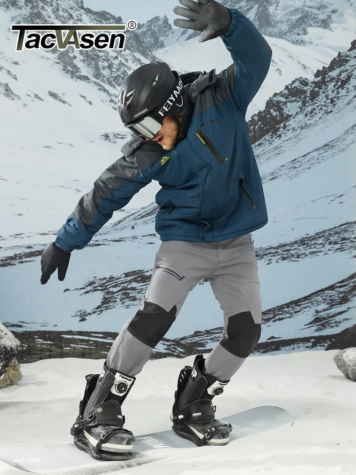TACVASEN Winter Thicken Fleece Hiking Pants Men Warm Thermal Pants Windproof Outdoor Fishing Camping Mountain Ski Pants Trousers
