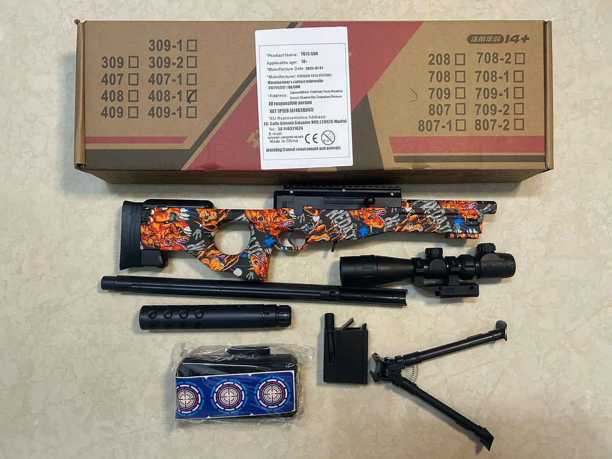 New Awm&M24 Manual Toy Gun Fires 7-8mm Gel Balls, Safe Outdoor Toy for Boys, New Year Gift