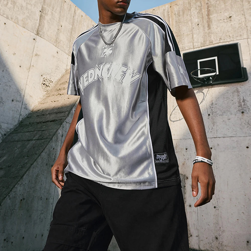 Summer Basketball Jersey Breathable Quick Dry T Shirt Short Sleeve Sports Running Top for Training Lightweight Mesh Workout Tee