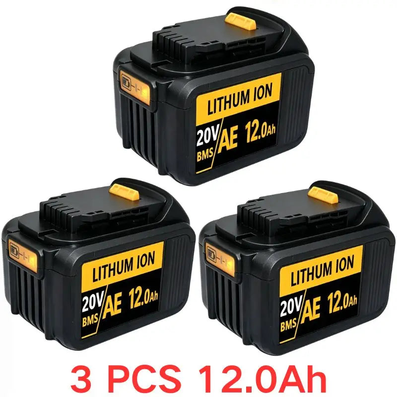 20V For DeWalt 12Ah/9Ah/8Ah/6Ah/3Ah Li-lon Battery Replacement DCB\DCD\DCF\DCG series Power Tools+charger+electric drill