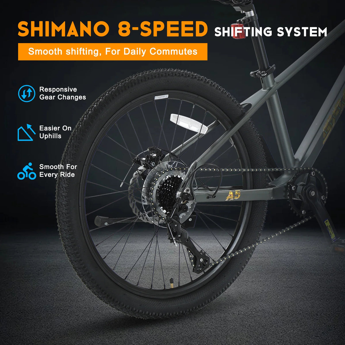 SPATIAL MT24MG 24 Inch Hardtail Mountain Bike, 8-Speed MTB, Bicycle for Teens & Adults, Lightweight Magnesium Alloy Frame, Suspension Fork, Front & Rear Disc Brakes