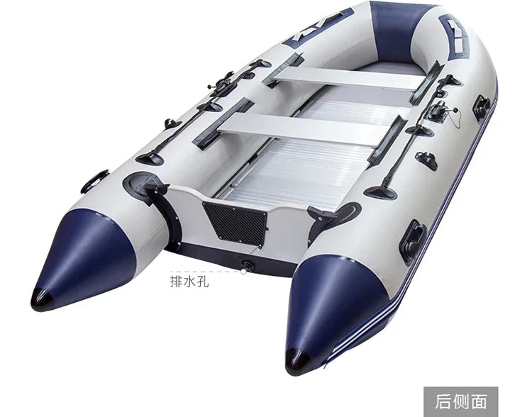 5-6 Person Assault Boats With Aluminum Floor 3.8m PVC  Anti-collision Fishing Inflatable Rowing Boat Speed Raft Accessories
