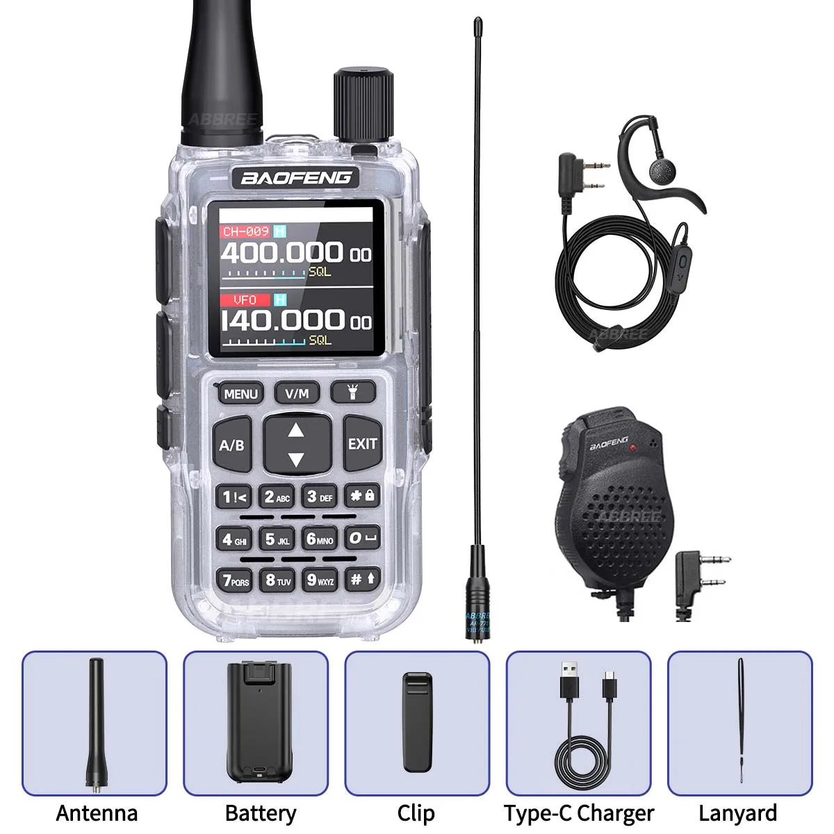 BAOFENG MINI 5 Walkie Talkie 2200mAh Battery APP Bluetooth Programming Long Range Dual PTT Newly Upgraded UV-5R MINI Ham Radio