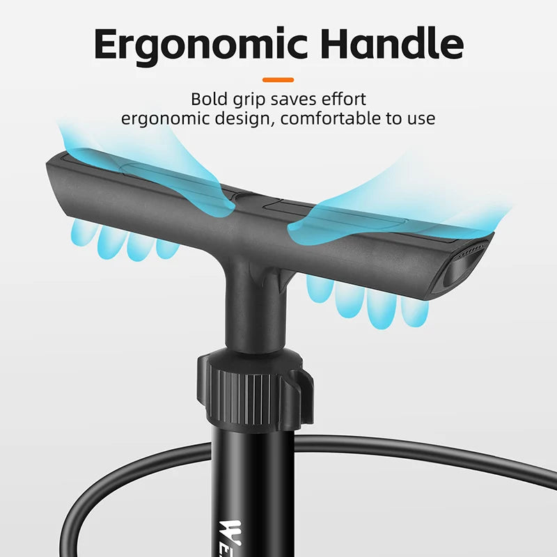 WEST BIKING Floor Bike Pump 160PSI High Pressure Hand Pump with Pressure Gauge Schrader Presta for Bicycle Motorcycle Car