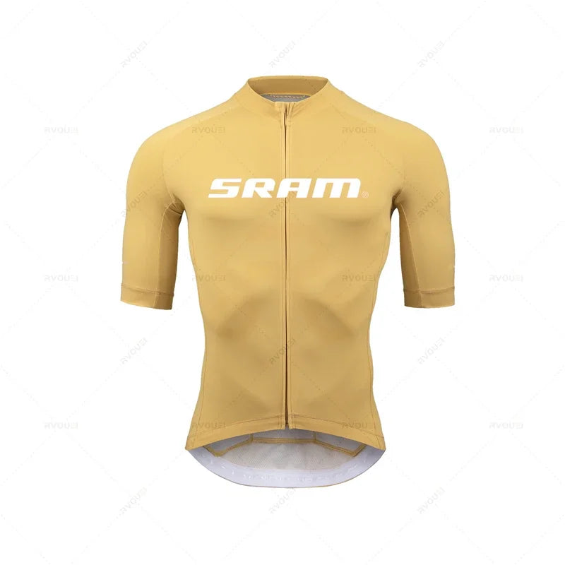 2024 Sram Pro Cycling Jersey Sets Men Bib Shorts Bicycle Short Sleeve Bicicleta Clothing Bike Maillot Ciclismo Hombre Black Sets